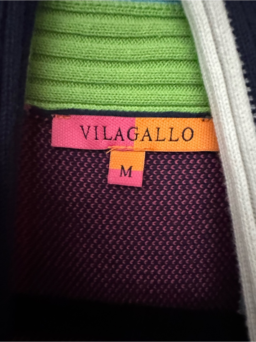 Vilagallo Womans Multicolered Ribbed Sweater Coat